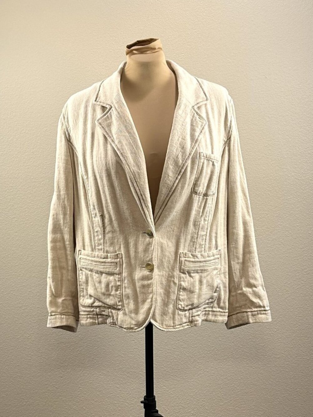 J Jill Linen Cotton Blend Blazer Jacket